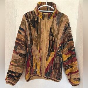 Tundra Canada Coogi Style Sweater Jacket Men's Medium Full Zip Lining